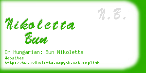 nikoletta bun business card